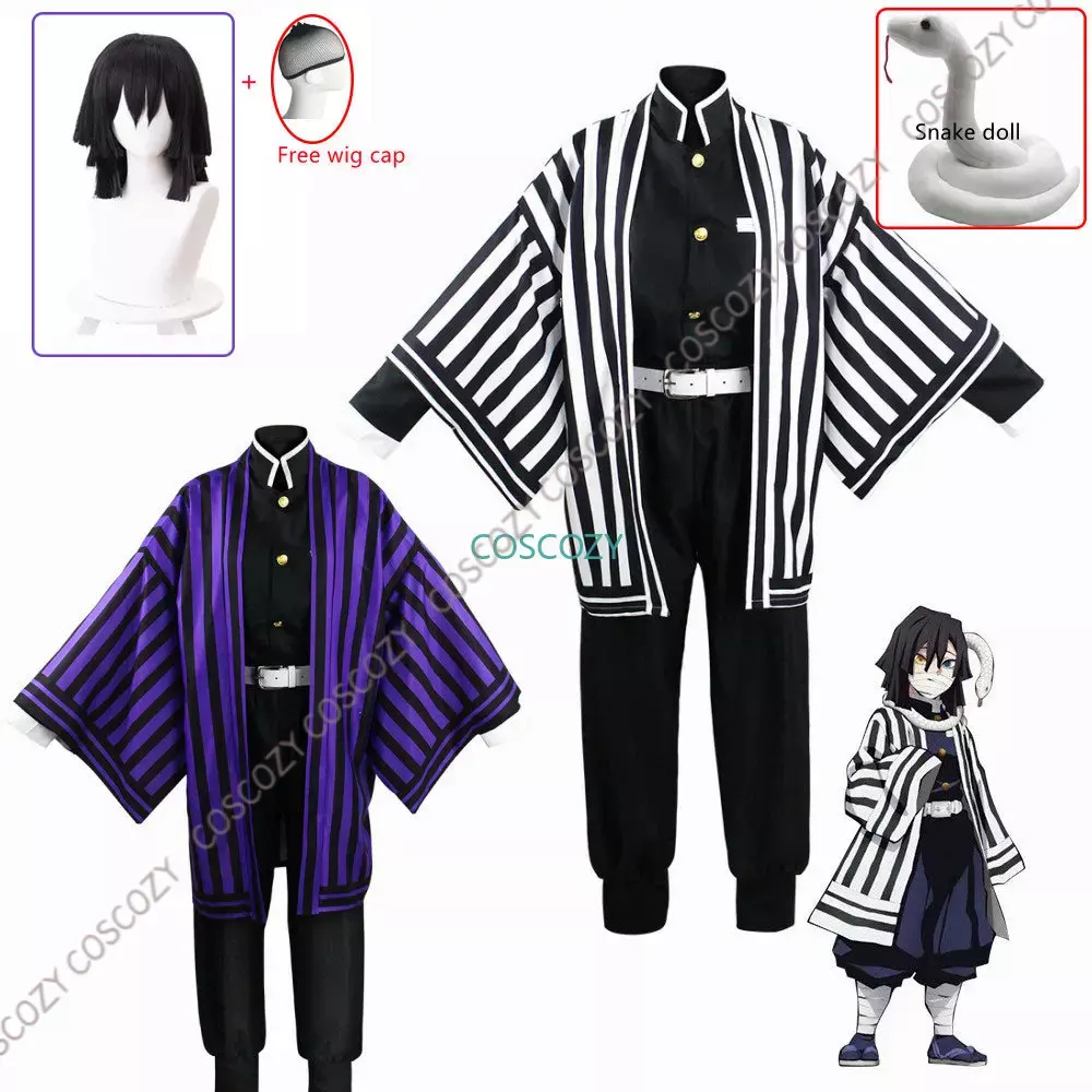 Demon Slayer Haori - Purple/Black Iguro Obanai Cosplay Anime Demon