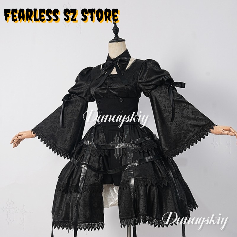 Girl Gothic Dress Halloween Ca - Anime Cosplay Black Girl review and price