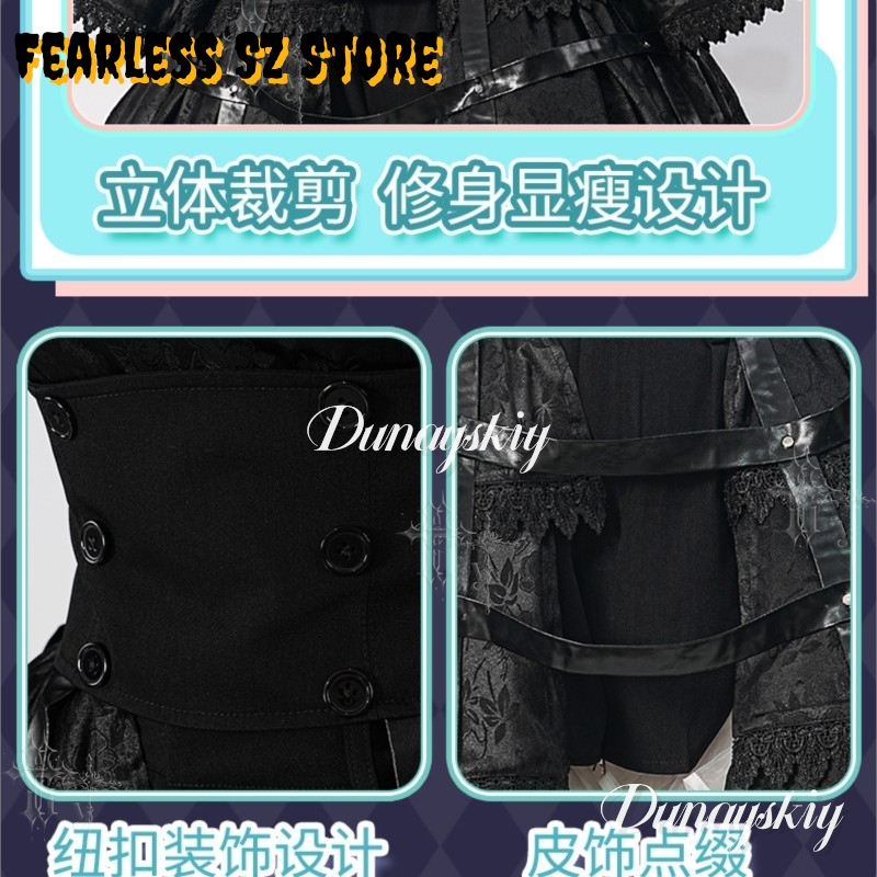 Girl Gothic Dress Halloween Ca - Anime Cosplay Black Girl review and price