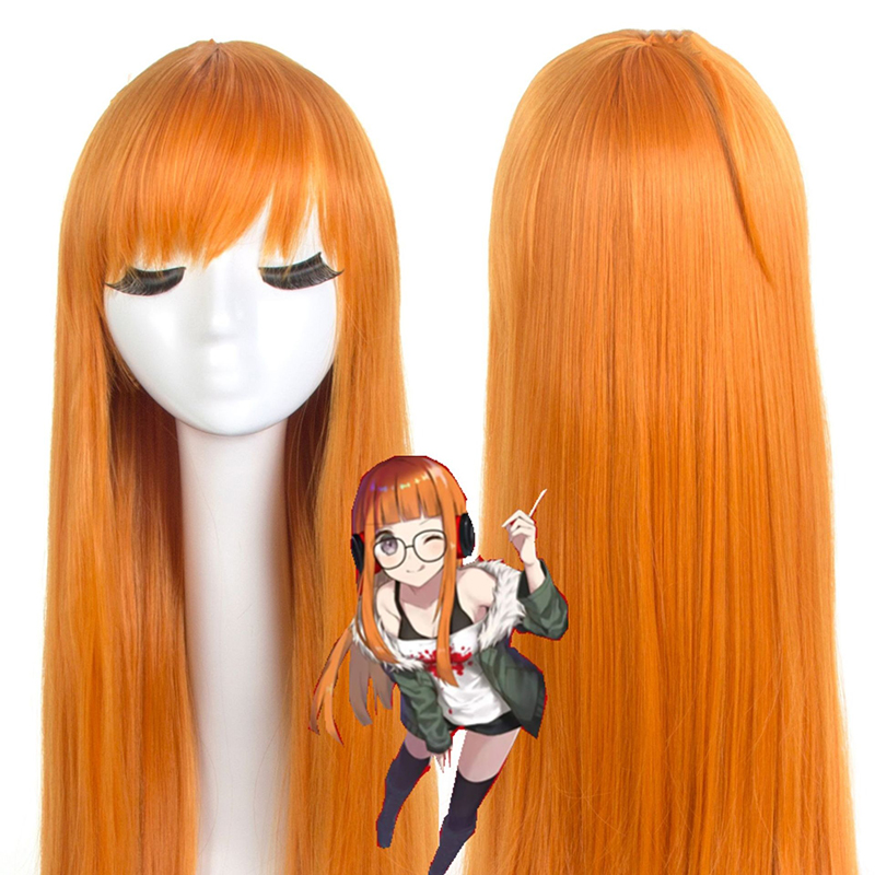 Orange Long Straight Human Hai - Anime Cosplay Easy review and price