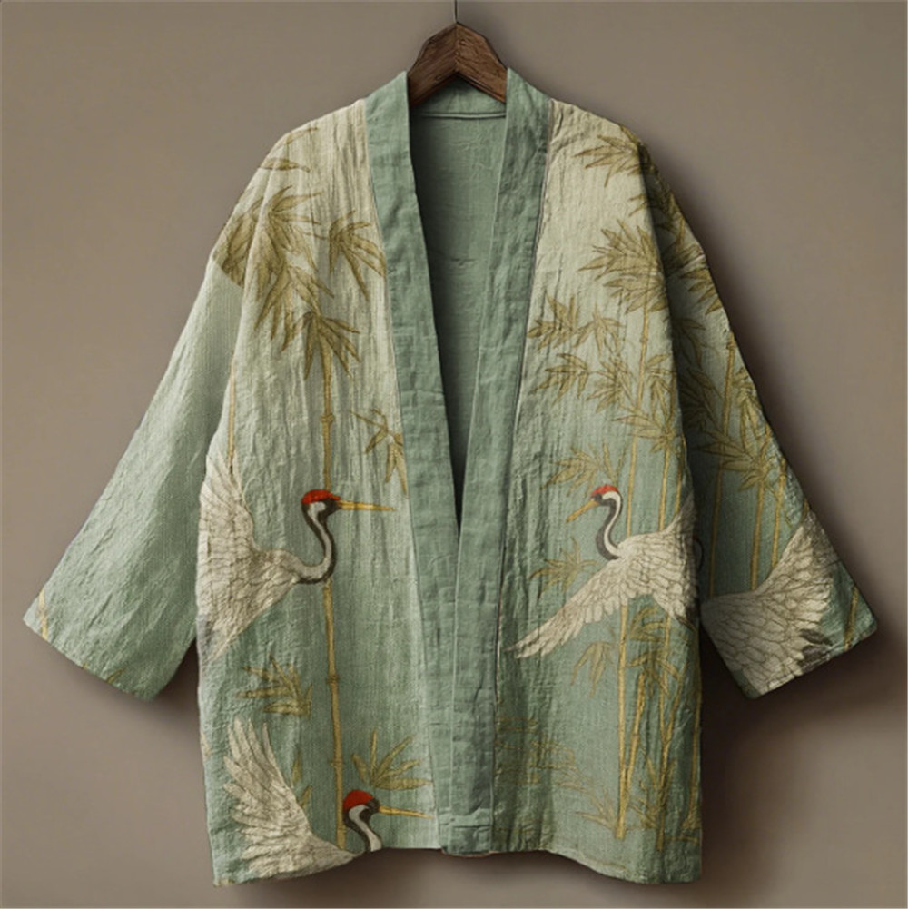 Japanese Crane Print Kimono fo - Demon Slayer Haori review and price