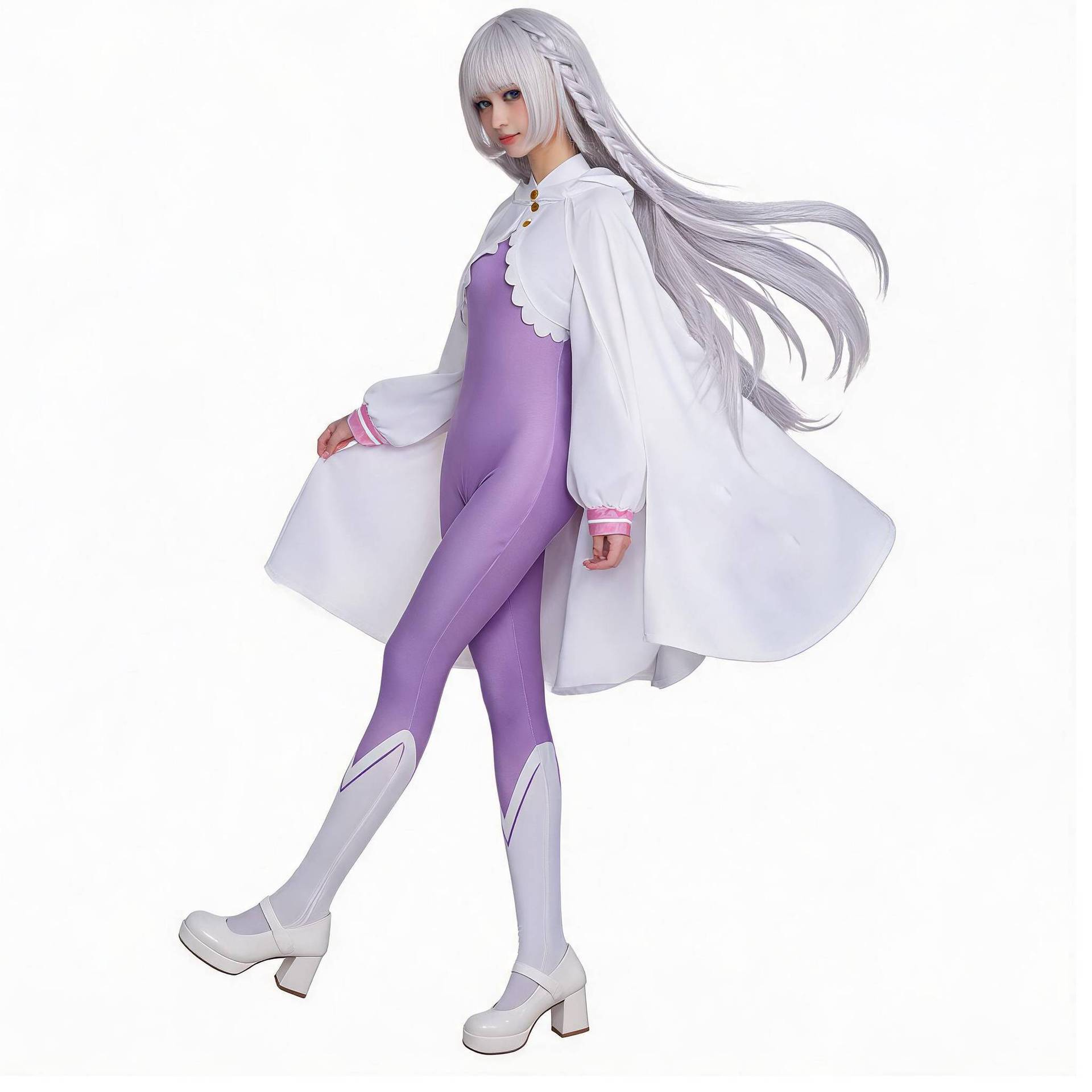 Emilia Cosplay Costume Wig Ani - Anime Cosplay Re Zero review and price