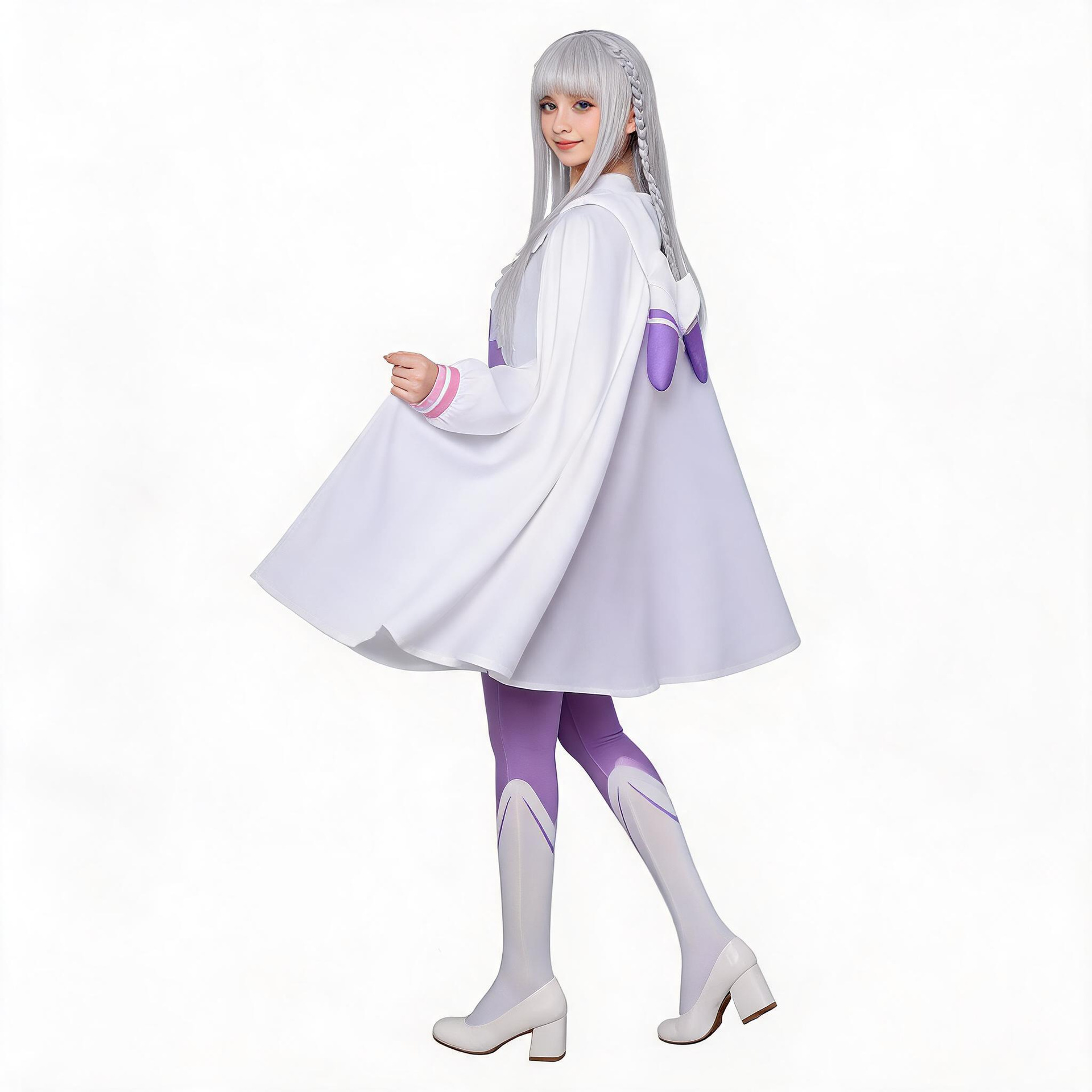 Emilia Cosplay Costume Wig Ani - Anime Cosplay Re Zero review and price